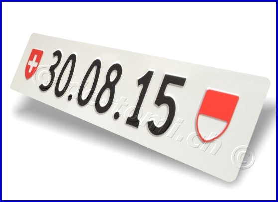 -  Autoschild hinten Weiss 110x500 mm "Text Schwarz 70mm"